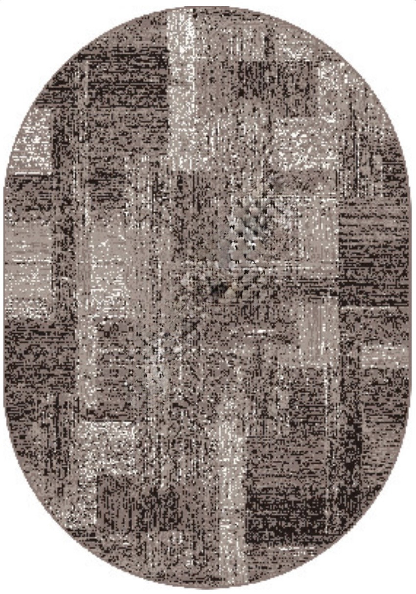 Килим коричневий 1,60х2,30 овальний на тканій основі Mira 24007/120о