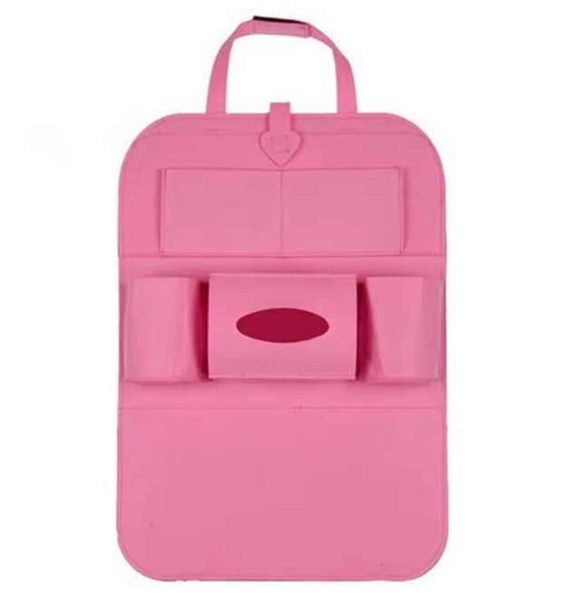 Автоорганайзер на спинку крісла з кишенями Рожевий