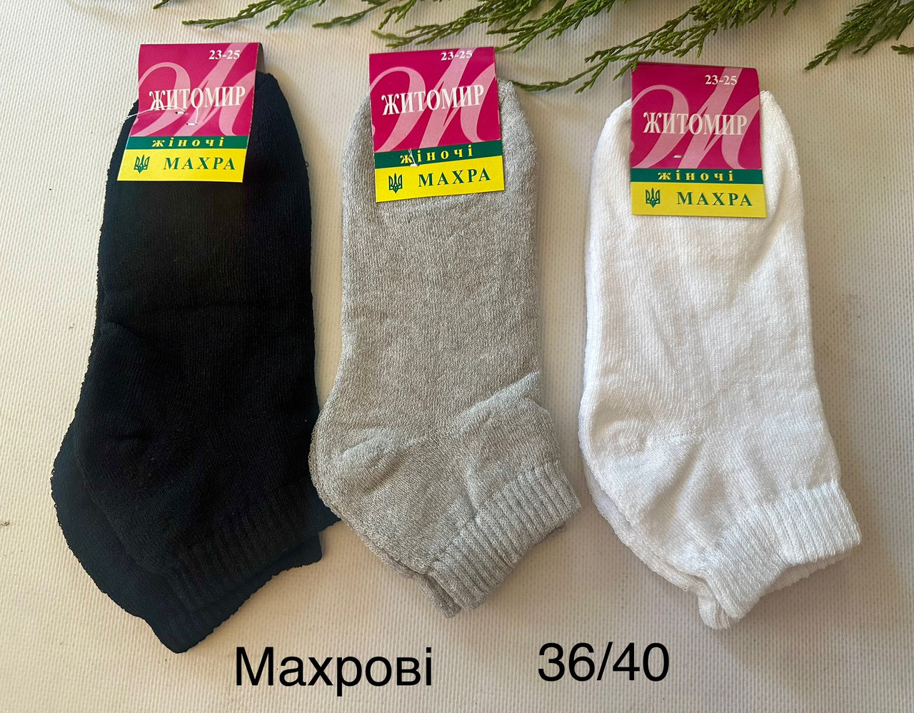 Жіночі шкарпетки махрові короткі Житомирські