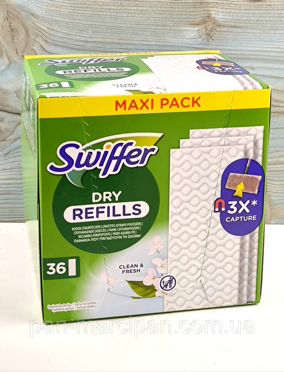 Сухі серветки Swiffer для прибирання 36 шт., фото 1