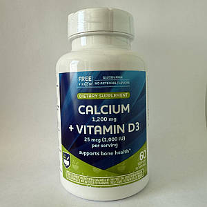 Кальцій+вітамін D3 Rite Aid Calcium Carbonate 1200 мг + Vitamin D 1000 IU 60 капс.