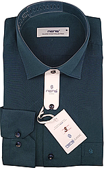 Чоловічі сорочки в смужку Nens vd-0003 класичні довгий рукав, сорочка чоловіча зелена ошатна стильна XXL