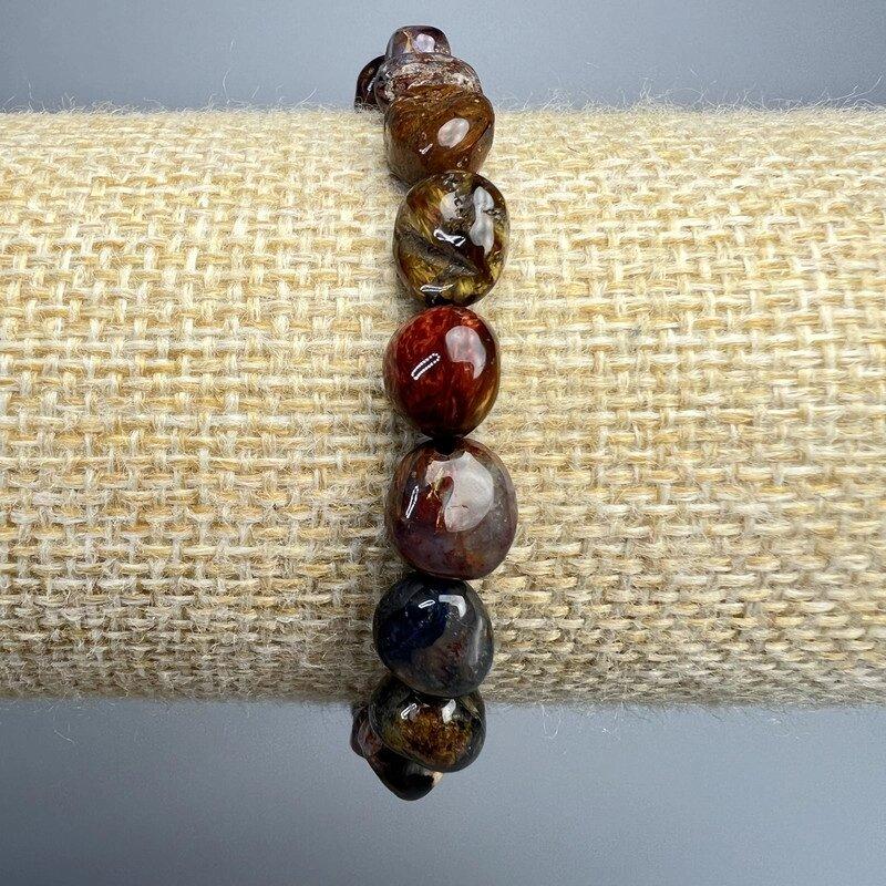 Браслет Петерсит натуральний камінь галтівка d-8х10мм+- L-18см+- (стрейч), фото 1