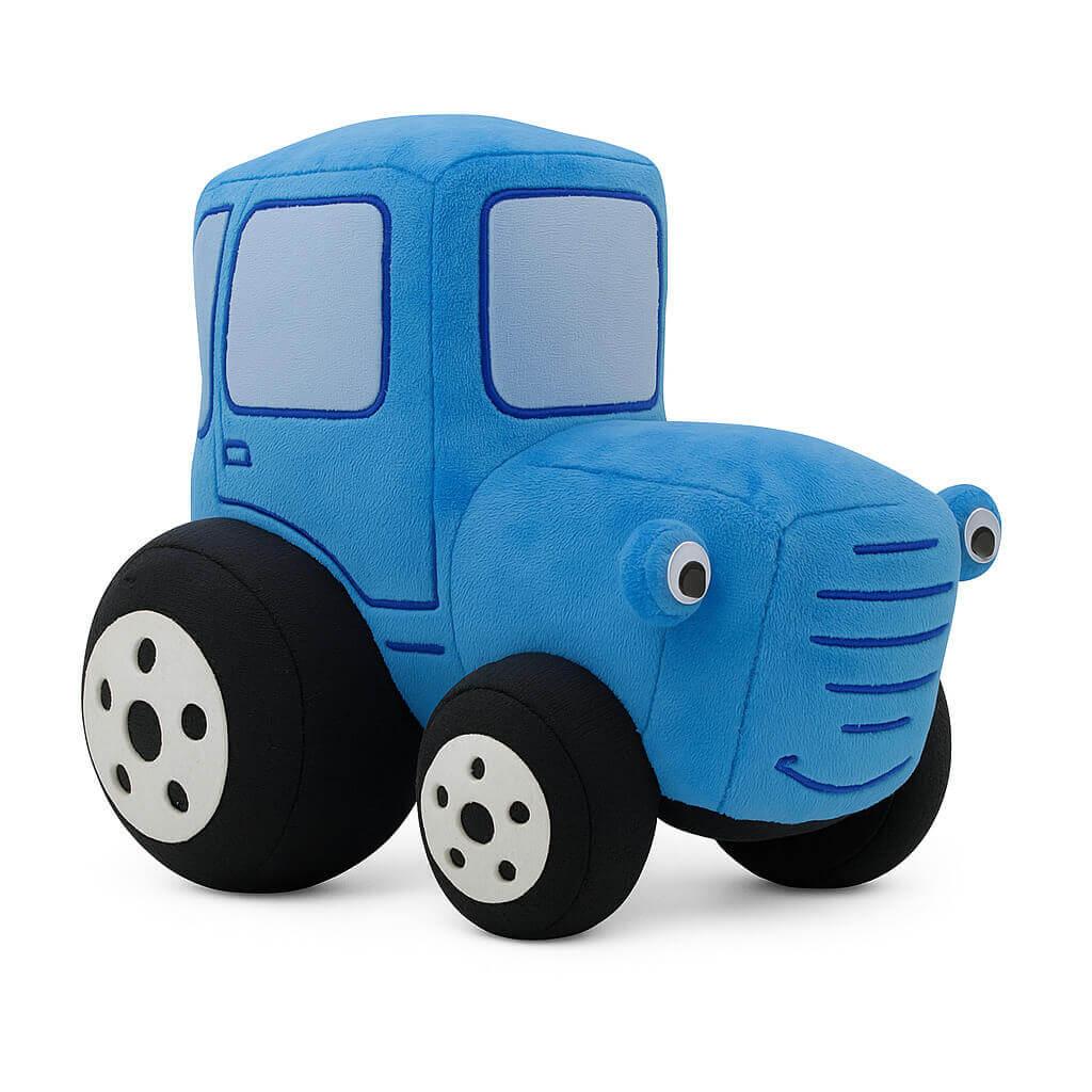 М’яка іграшка Синій трактор 25 см Копиця 00663-2 — плюшевий трактор-подушка для дітей, фото 1