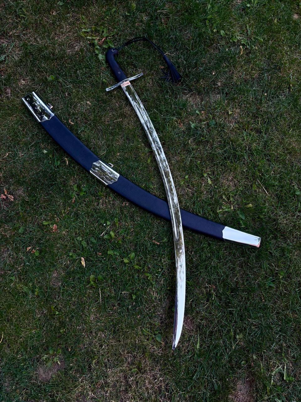 Шабля ручної роботи «Шамшир #1» із кованої сталі 40х13/55 HRC., фото 1