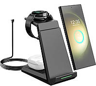 Бездротовий зарядний пристрій для Samsung - зарядна станція NANAMI 3 в 1 для кількох пристроїв, швидка зарядна підставка для Galax