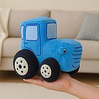 М’яка іграшка Синій трактор 25 см Копиця 00663-2 — плюшевий трактор-подушка для дітей, фото 4
