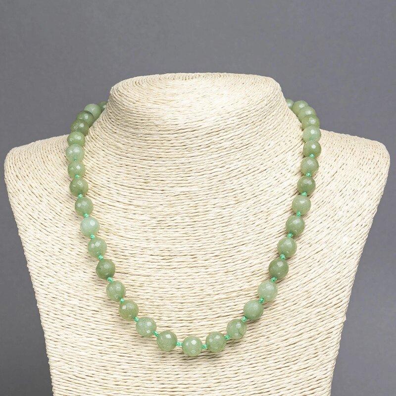 Намисто Нефрит (ім) гранована кулька d-10мм+- L-45см+-, фото 1