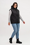 Жіночий утеплений жилет Li-12 у класичному чорному кольорі, фото 2