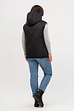 Жіночий утеплений жилет Li-12 у класичному чорному кольорі, фото 3