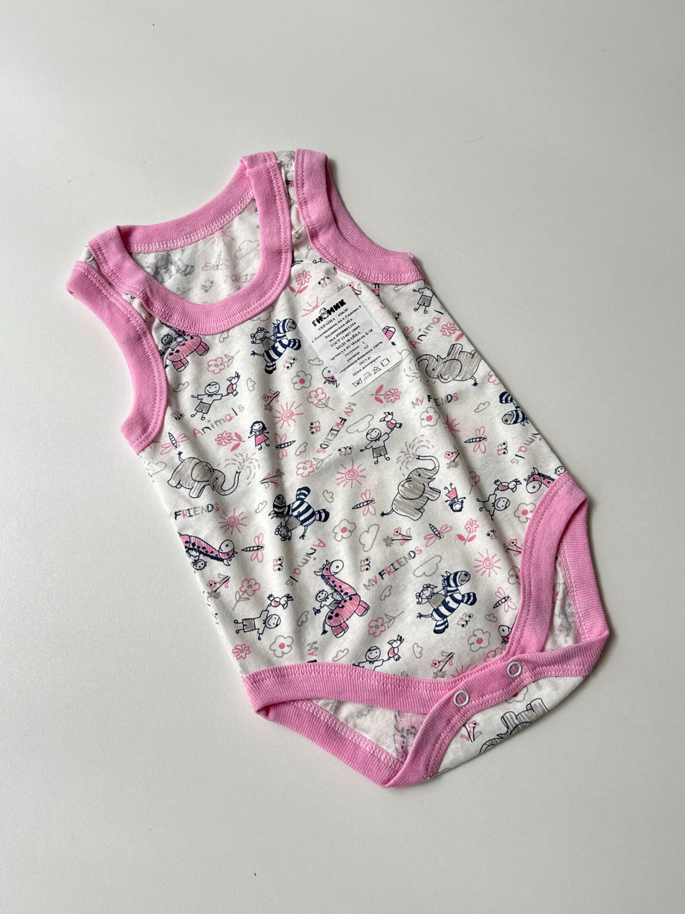 Боді-майка в тканині кулір, 62 розмір, фото 1