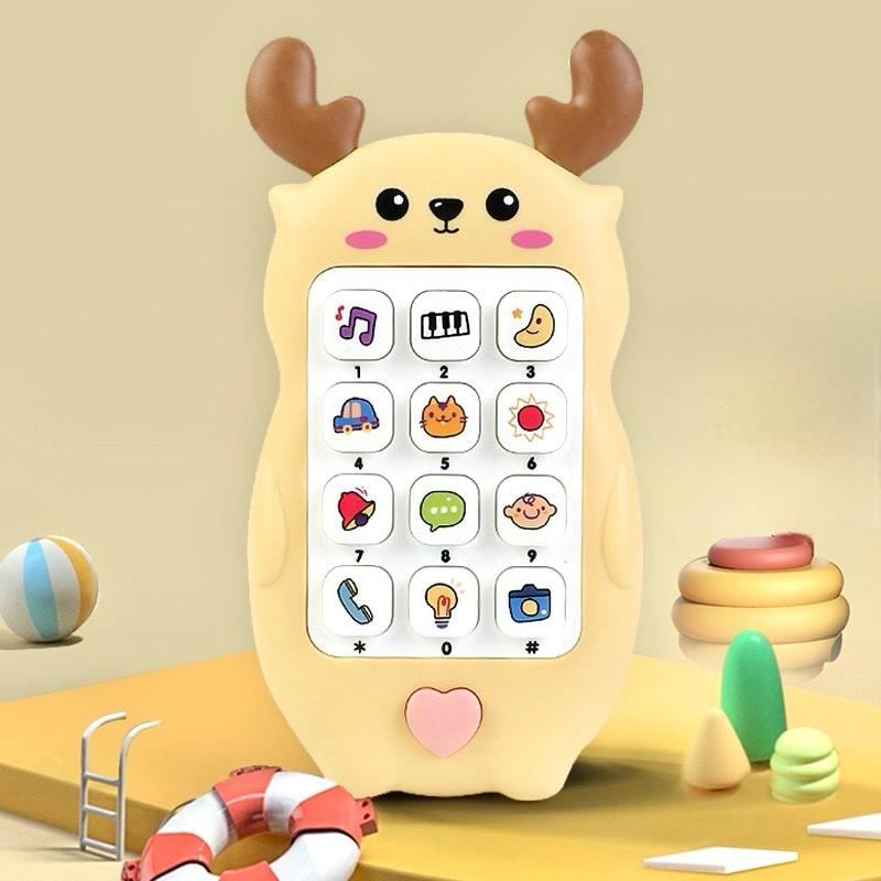 Іграшка інтерактивна, Телефон Олень (жовтий), музична розвиваюча, для малюків, фото 1
