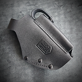 Кобура шкіряна ПМ з кліпсою, чорна, з тризубом, поясна, DOT-ARMS, Україна