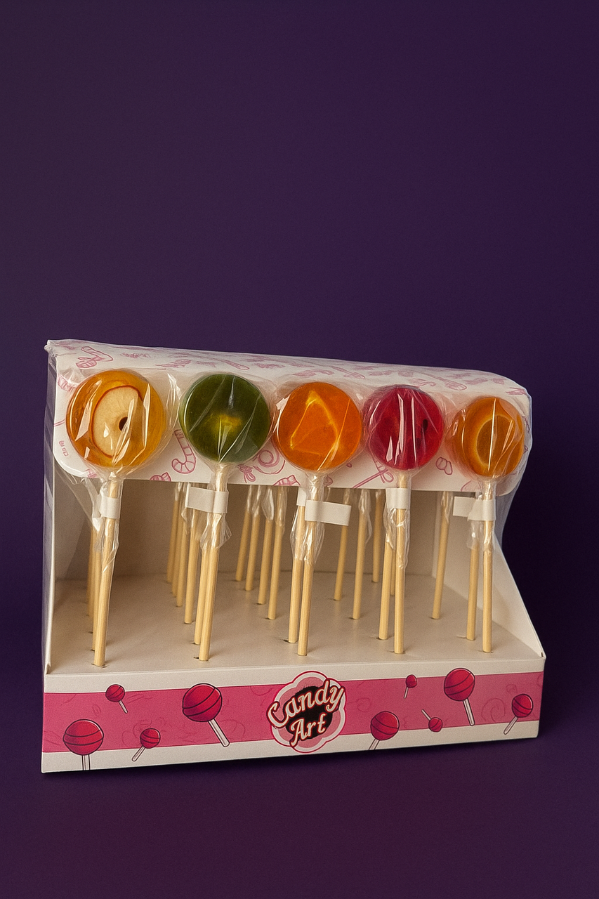 Льодяники з ізомальту з фруктами в інд.пакуванні 25шт/уп, фото 1