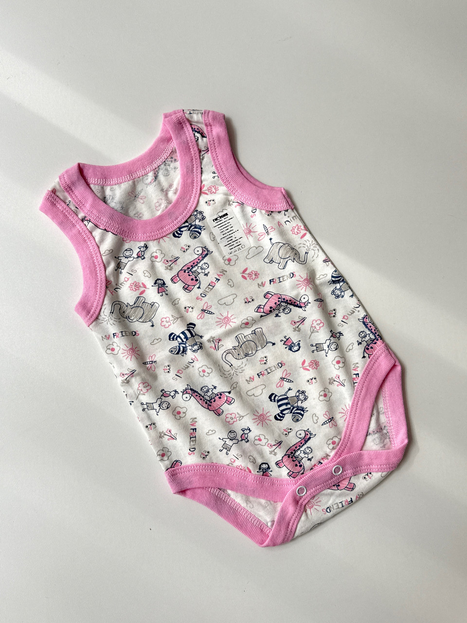 Боді-майка в тканині кулір, 68 розмір, фото 1