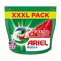 Капсули для прання Ariel Pods+ Extra Clean Power Сила екстраочищення, 52 шт