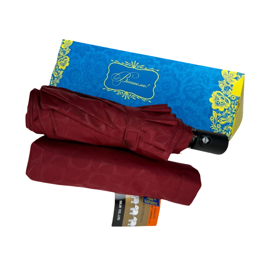 Подарунковий набір для жінок дівчат мами на день народження, парасолька жіноча Три слони автомат на 10 спиць, фото 1