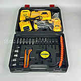 Шуруповерт акумуляторний з 2 акумуляторами 24V 2Ah з набором інструментів у кейсі, для дому та ремонту, AW-56, фото 4