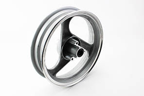 Диск передній литий MT2,50x12 d12mm (диск гальм. 3 болта) "3 промені" сірий, тип1, фото 3