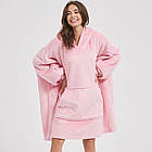 Плед толстовка з капюшоном 3в1 HUGGLE HOODIE, Рожевий / Худі з капюшоном та рукавами / Толстовка - плед з капюшоном, фото 9