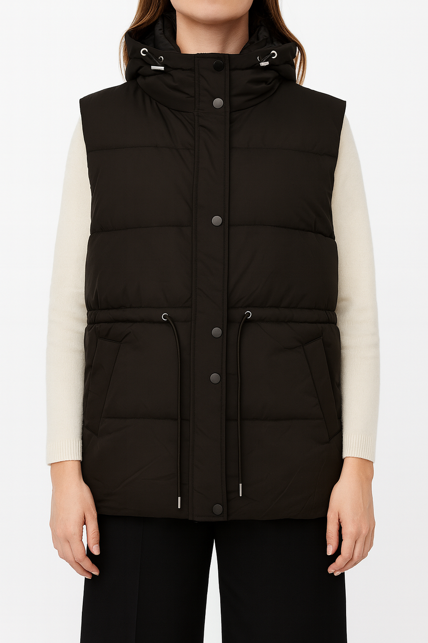 Жіночий жилет утеплений чорний (6875), фото 1