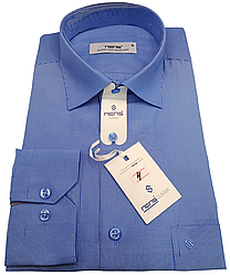 Чоловічі сорочки в смужку Nens vd-0004 класичні довгий рукав, сорочка чоловіча блакитна ошатна стильна XXL