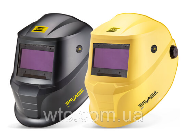 Маска зварювальника хамелеон SAVAGE A41 YELLOW HELMET змінна батарейка, фото 1