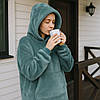 Плед толстовка з капюшоном (100х80см) HUGGLE HOODIE, Зелений / Плед-худі / Оверсайз толстовка плед з капюшоном, фото 6
