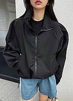 Жіноча стильна ветровка, 42-46, чорний, плащівка Туреччина.