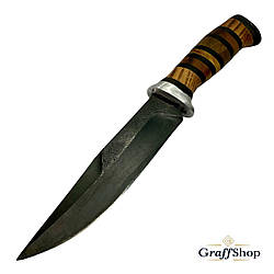 Колекційний ніж ручної роботи з патріотичним чохлом та дерев’яною ручкою