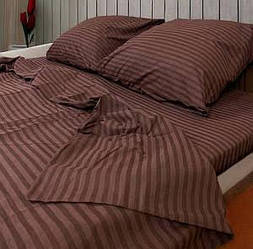 Полуторний розмір постільна білизна в коричневу смужку