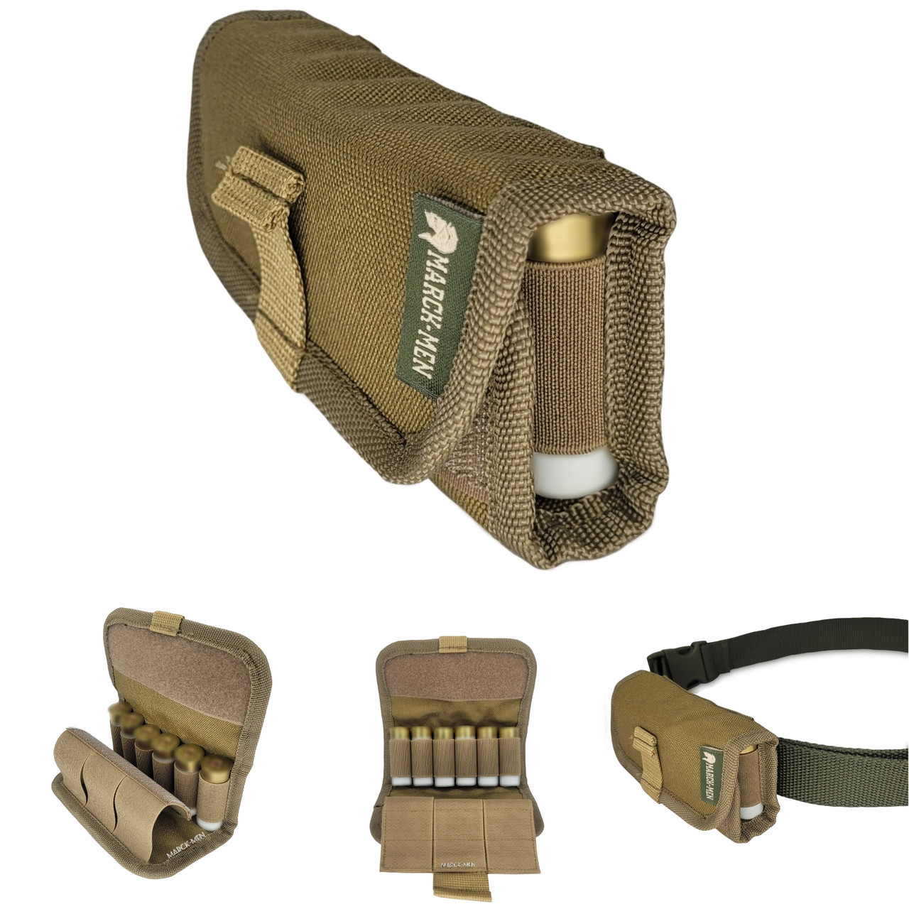 Патронташ Marck-men на 6 патронів .12К для дозарядки- 3в1. Патронташ розкладний: на руку, на пояс, в кишеню, фото 1