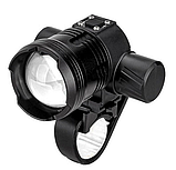 Ліхтар налобний PLD-5835 (діод P50, велокріплення, Li-Ion акумулятор, ЗУ Type-C, zoom), фото 3