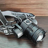 Ліхтар налобний PLD-5835 (діод P50, велокріплення, Li-Ion акумулятор, ЗУ Type-C, zoom), фото 2