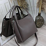 Шкіряна сумка через плече квадратна середнього розміру модна, фото 3
