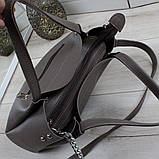 Шкіряна сумка через плече квадратна середнього розміру модна, фото 7
