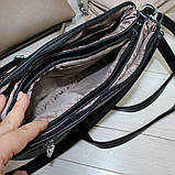 Шкіряна жіноча чорна сумка клатч вечірня маленька через плече, фото 4