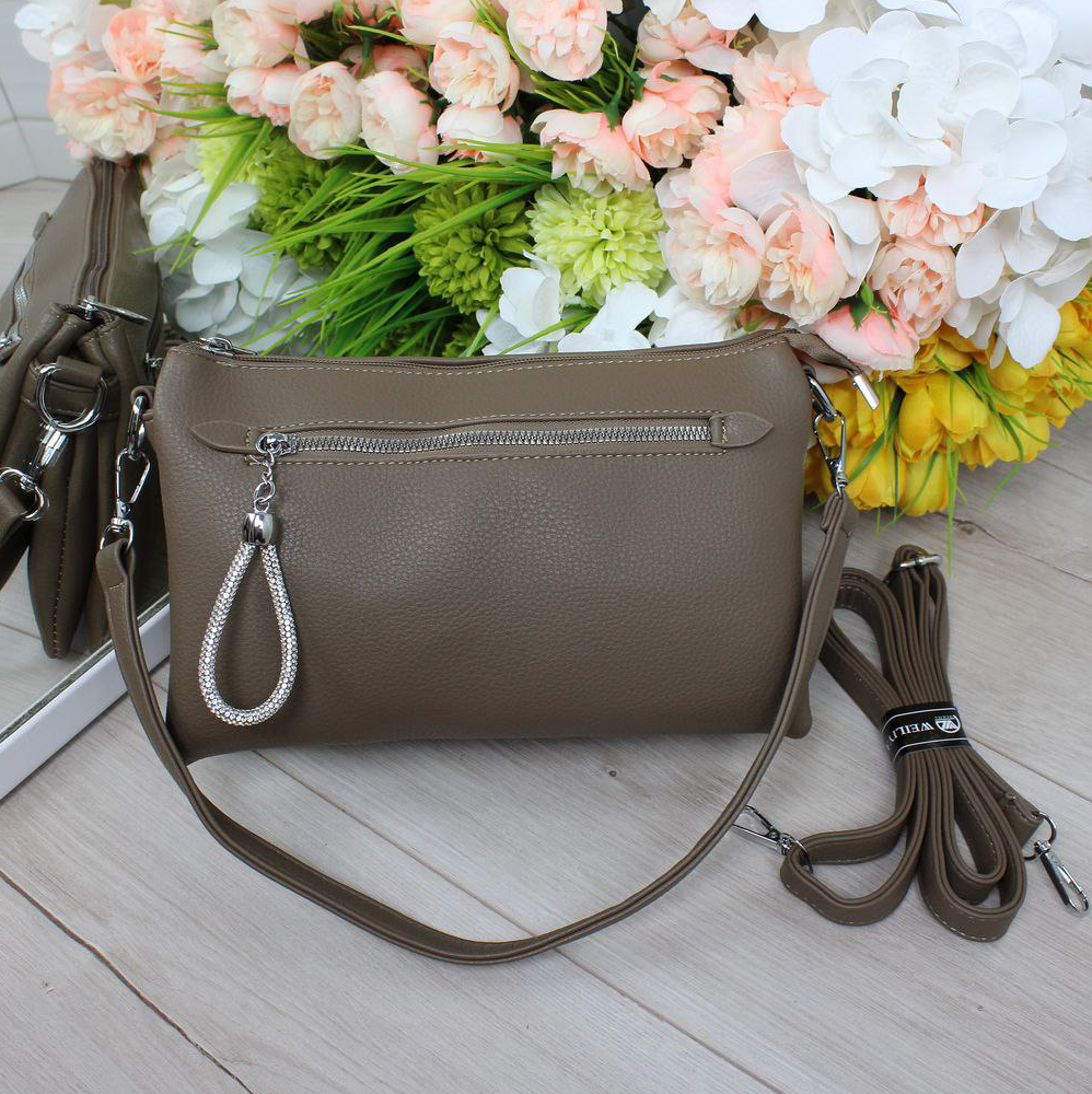 Шкіряна сумка жіноча клатч вечірня маленька через плече, фото 1