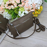 Шкіряна сумка жіноча клатч вечірня маленька через плече, фото 2