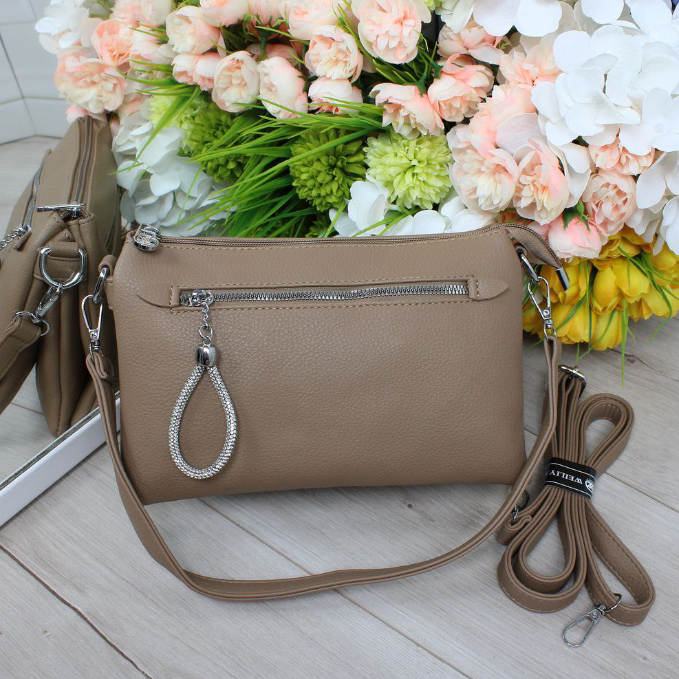 Шкіряна сумка жіноча клатч вечірня маленька через плече класика, фото 1