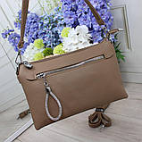 Шкіряна сумка жіноча клатч вечірня маленька через плече класика, фото 3