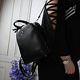 Сумка рюкзак жіночий стильний чорний міський модний, фото 2