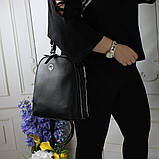 Сумка рюкзак жіночий стильний чорний міський модний, фото 3