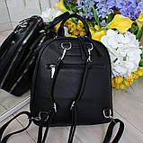 Сумка рюкзак жіночий стильний чорний міський модний, фото 9