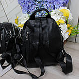 Сумка рюкзак чорний жіночий стильний міський модний універсальний, фото 7