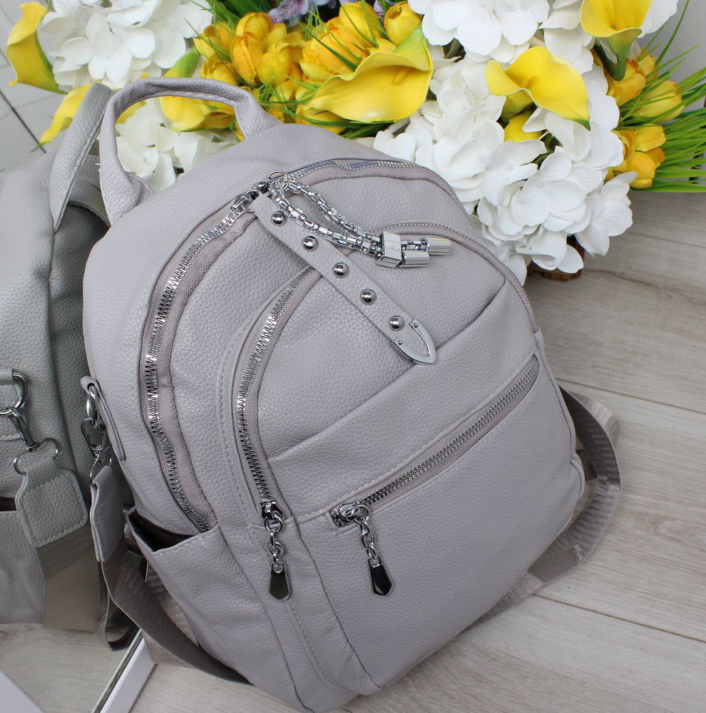 Сумка рюкзак жіночий стильний міський модний універсальний серій, фото 1