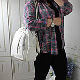 Сумка рюкзак білий стильний жіночий міський модний універсальний, фото 2