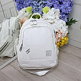 Сумка рюкзак білий стильний жіночий міський модний універсальний, фото 3