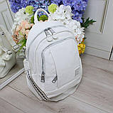 Сумка рюкзак білий стильний жіночий міський модний універсальний, фото 4