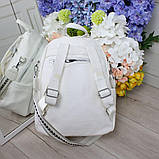 Сумка рюкзак білий стильний жіночий міський модний універсальний, фото 7